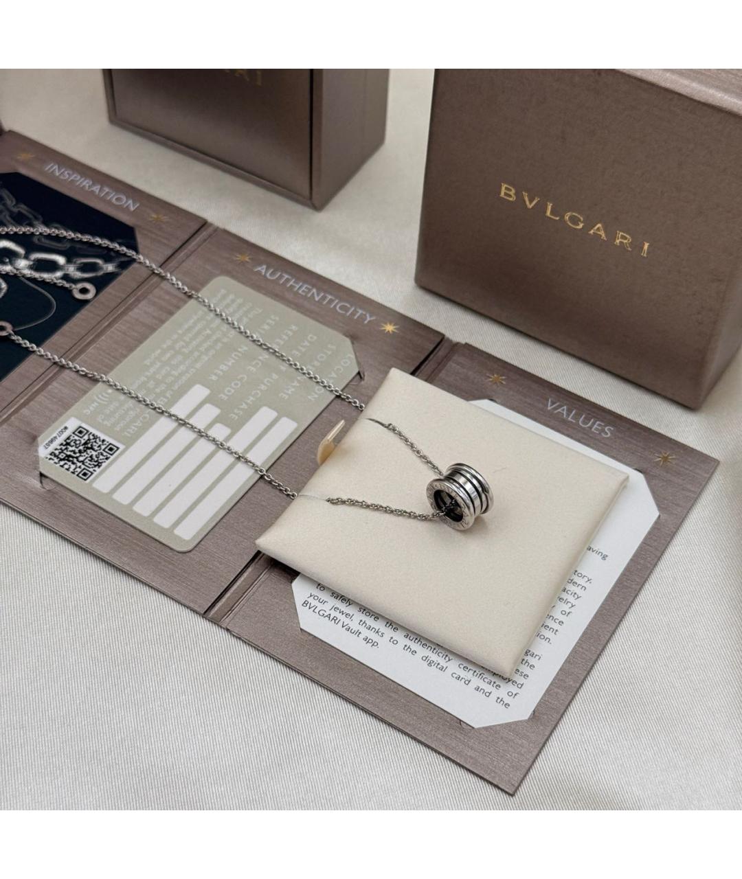 BVLGARI Серебряное колье из белого золота, фото 4