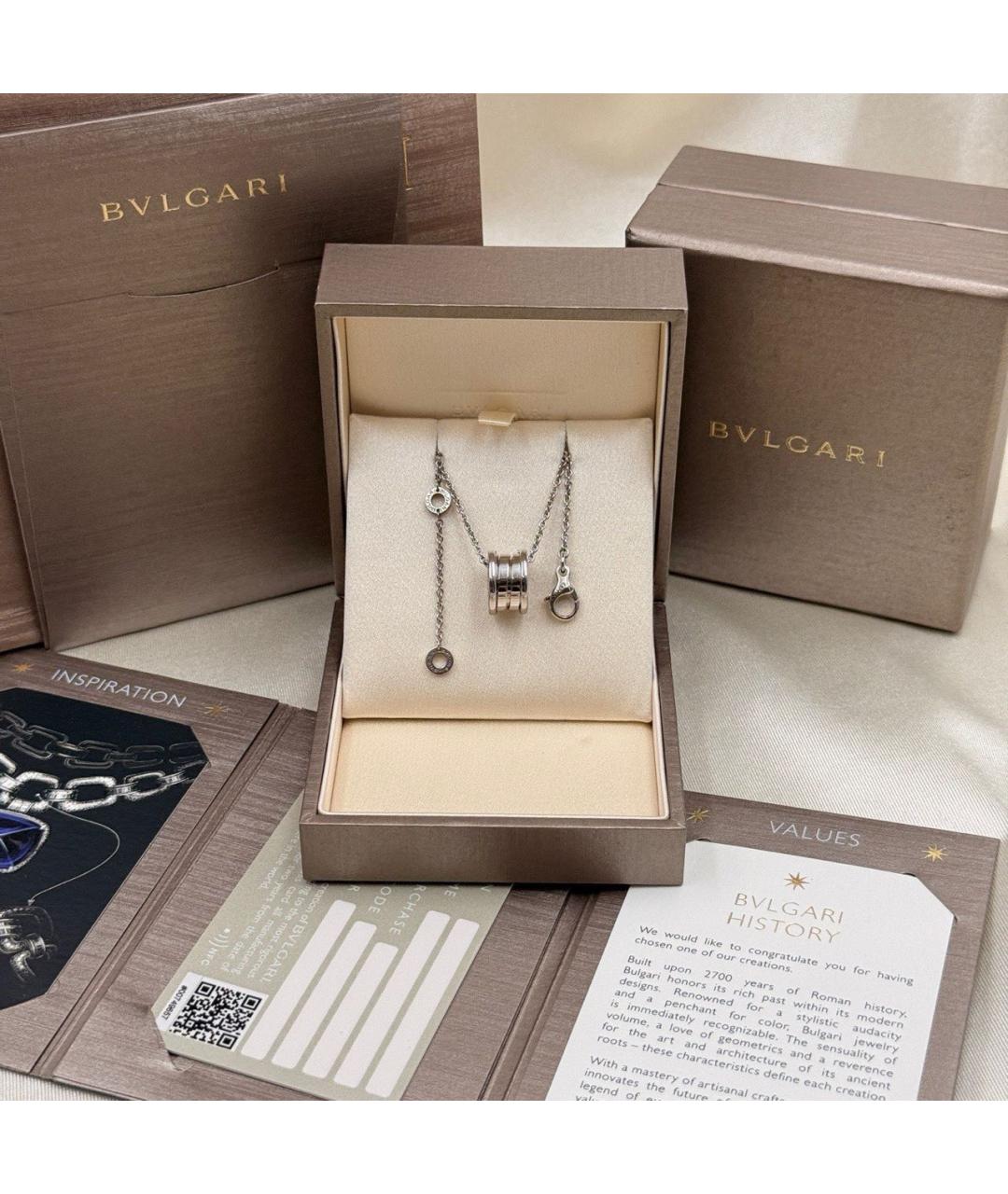 BVLGARI Серебряное колье из белого золота, фото 5