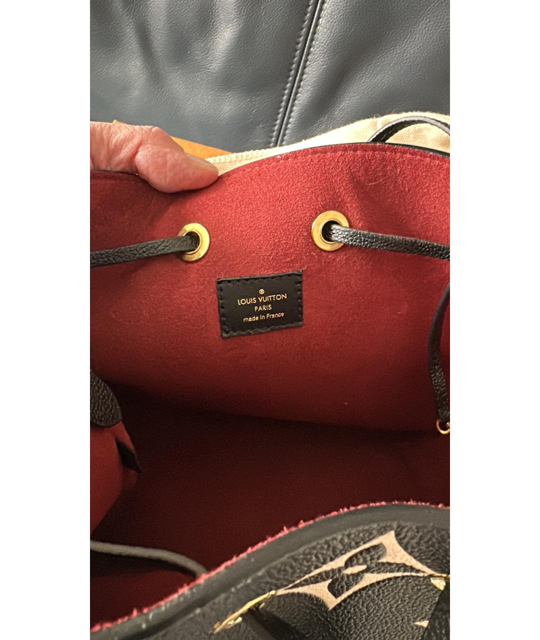 LOUIS VUITTON Черная кожаная сумка через плечо, фото 5