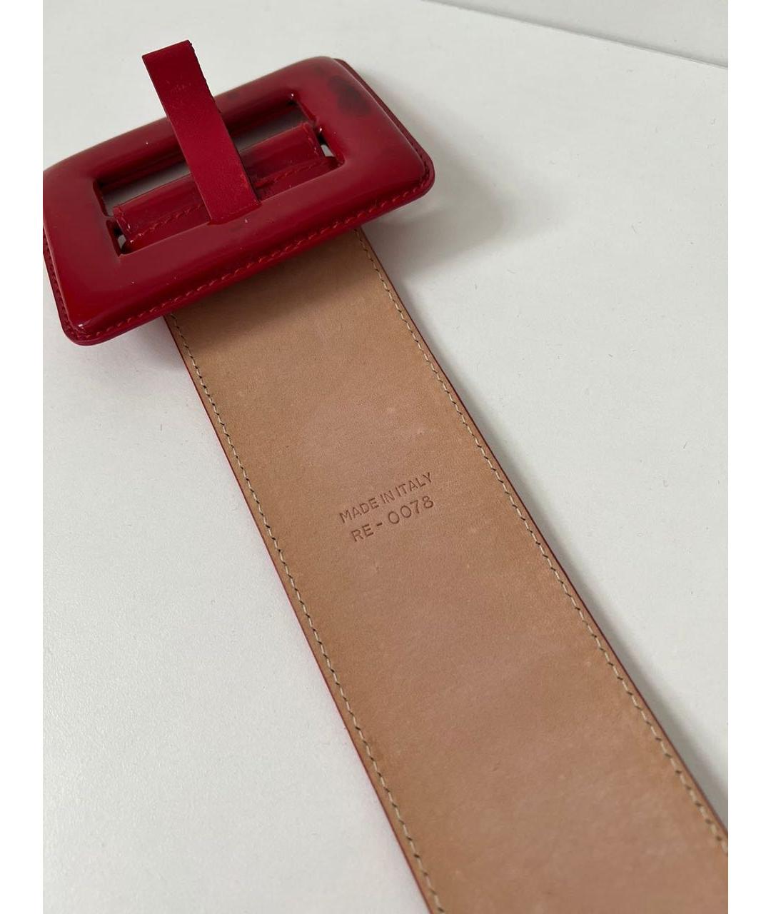 CHRISTIAN DIOR Красный ремень из лакированной кожи, фото 7