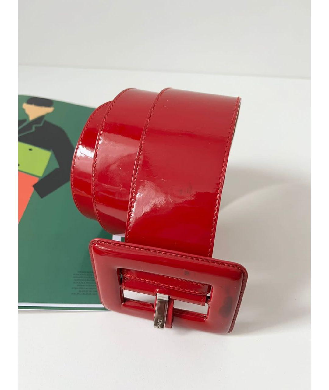 CHRISTIAN DIOR Красный ремень из лакированной кожи, фото 9