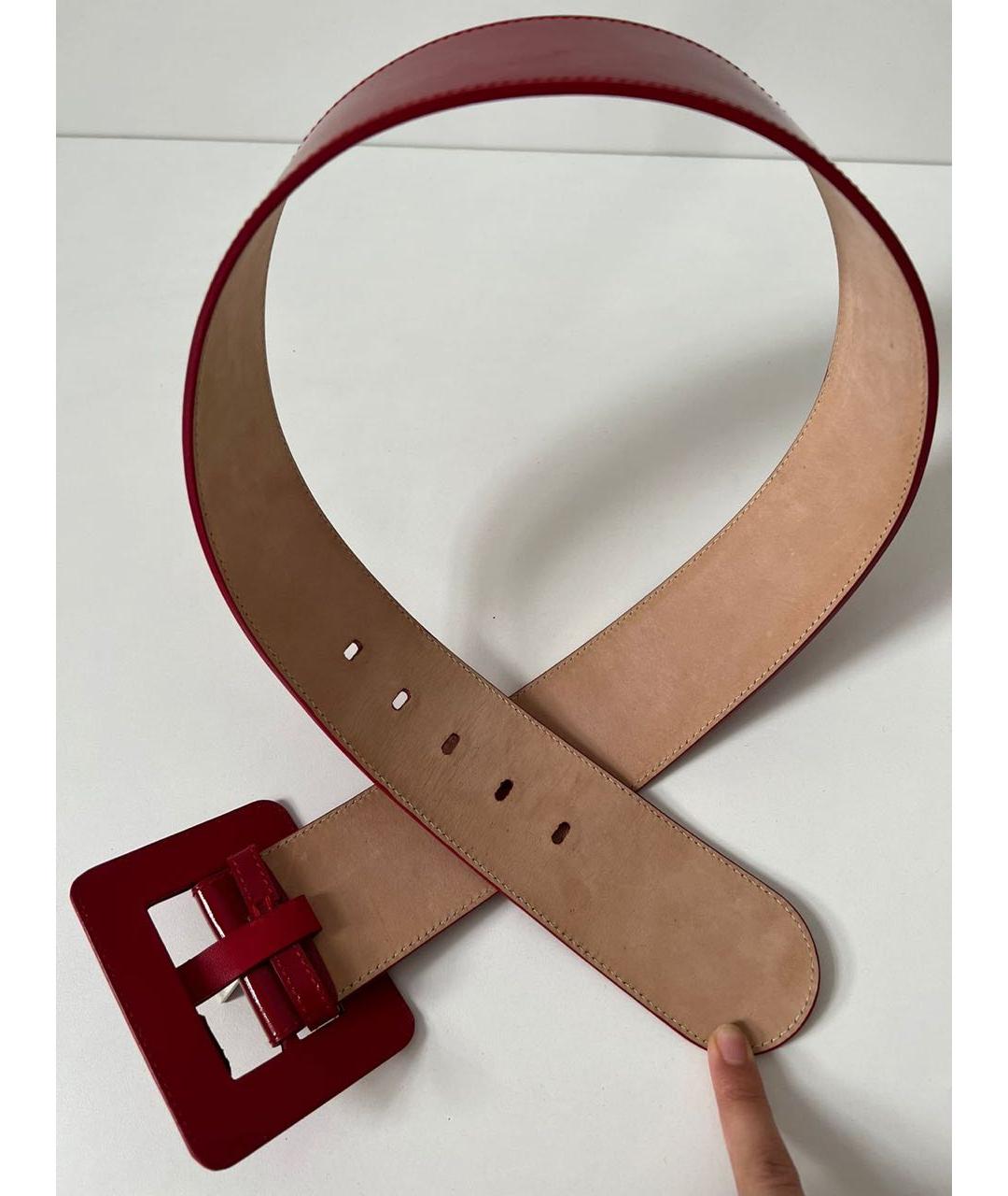 CHRISTIAN DIOR Красный ремень из лакированной кожи, фото 8