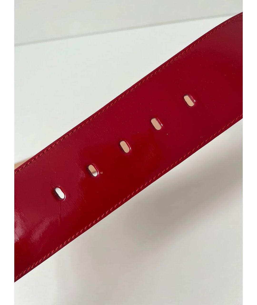 CHRISTIAN DIOR Красный ремень из лакированной кожи, фото 6
