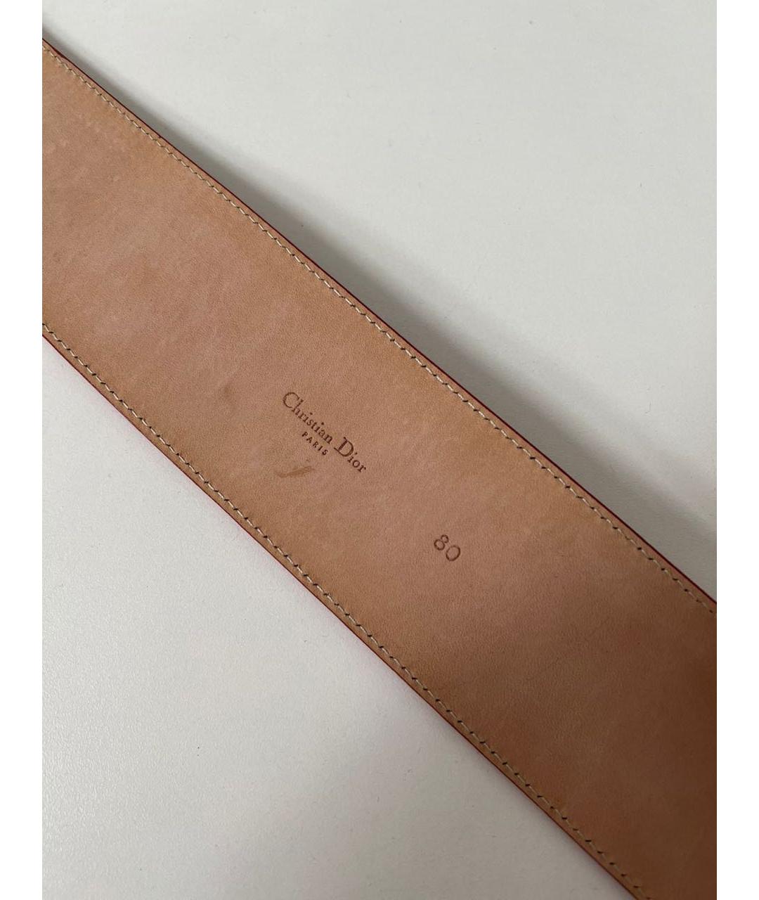 CHRISTIAN DIOR Красный ремень из лакированной кожи, фото 3