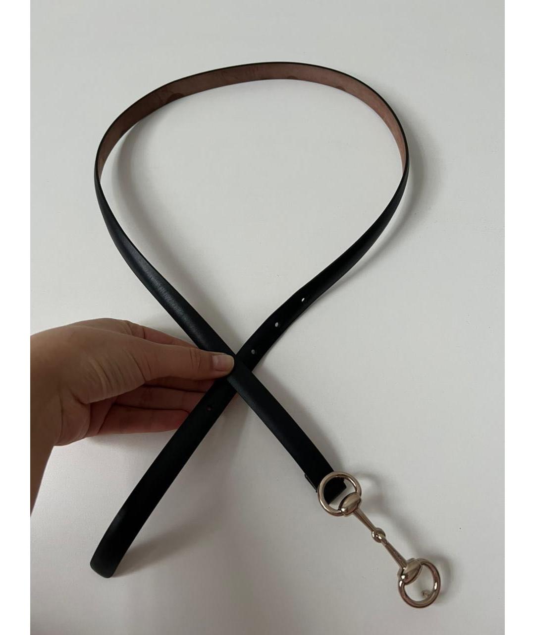 GUCCI Черный кожаный ремень, фото 4