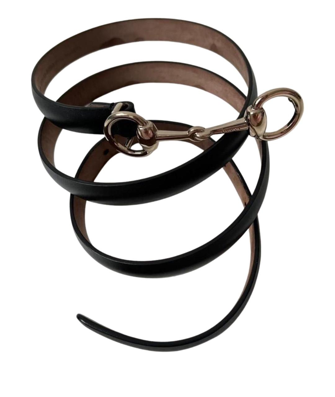 GUCCI Черный кожаный ремень, фото 1