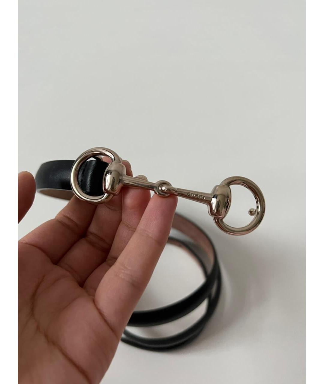 GUCCI Черный кожаный ремень, фото 2