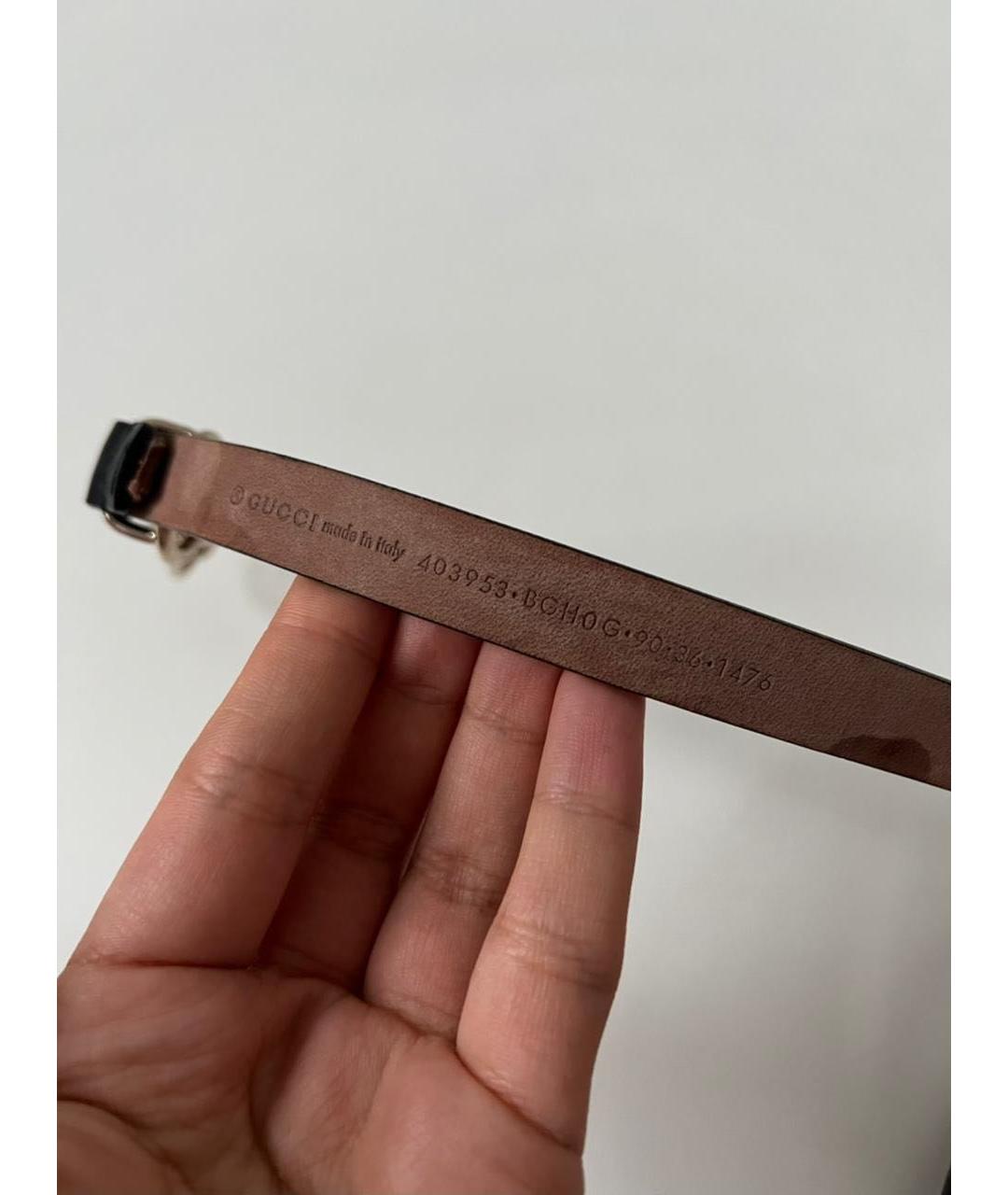 GUCCI Черный кожаный ремень, фото 3
