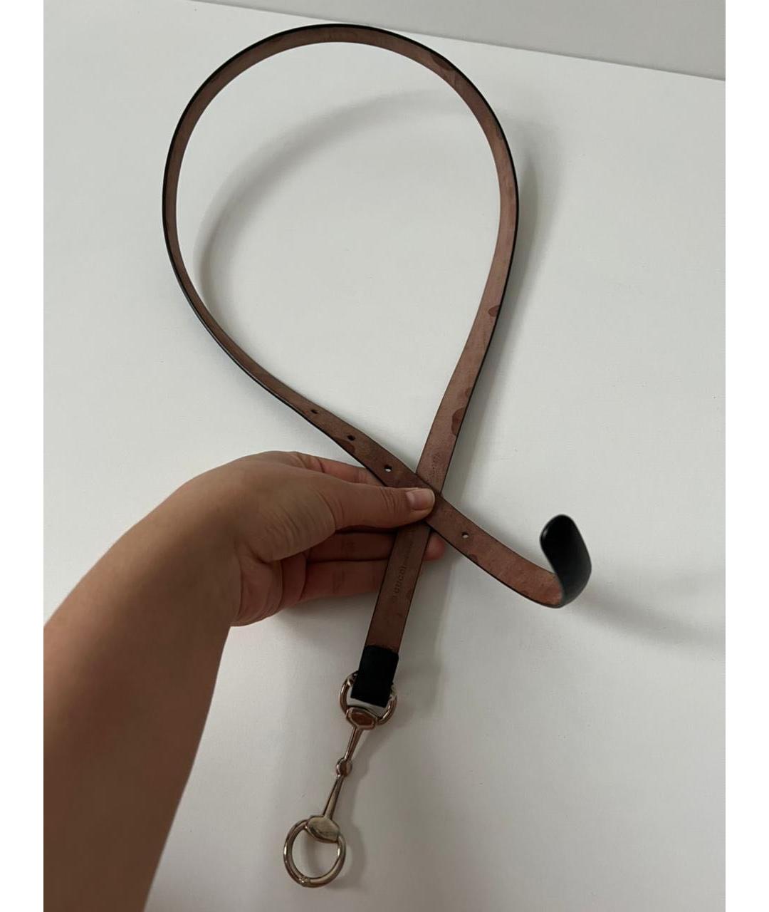 GUCCI Черный кожаный ремень, фото 5