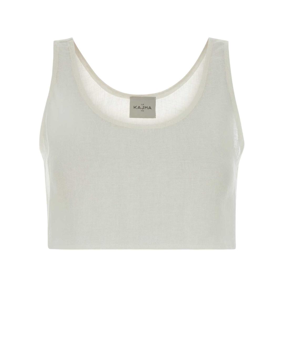 LE KASHA Белая льняная футболка, фото 1
