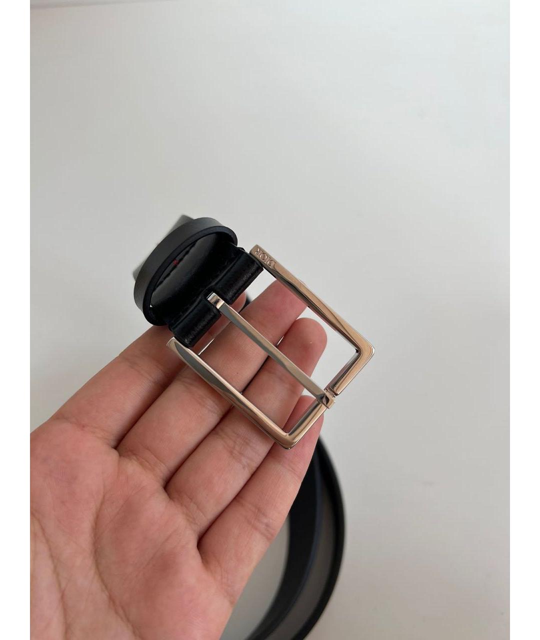 CHRISTIAN DIOR Черный кожаный ремень, фото 6