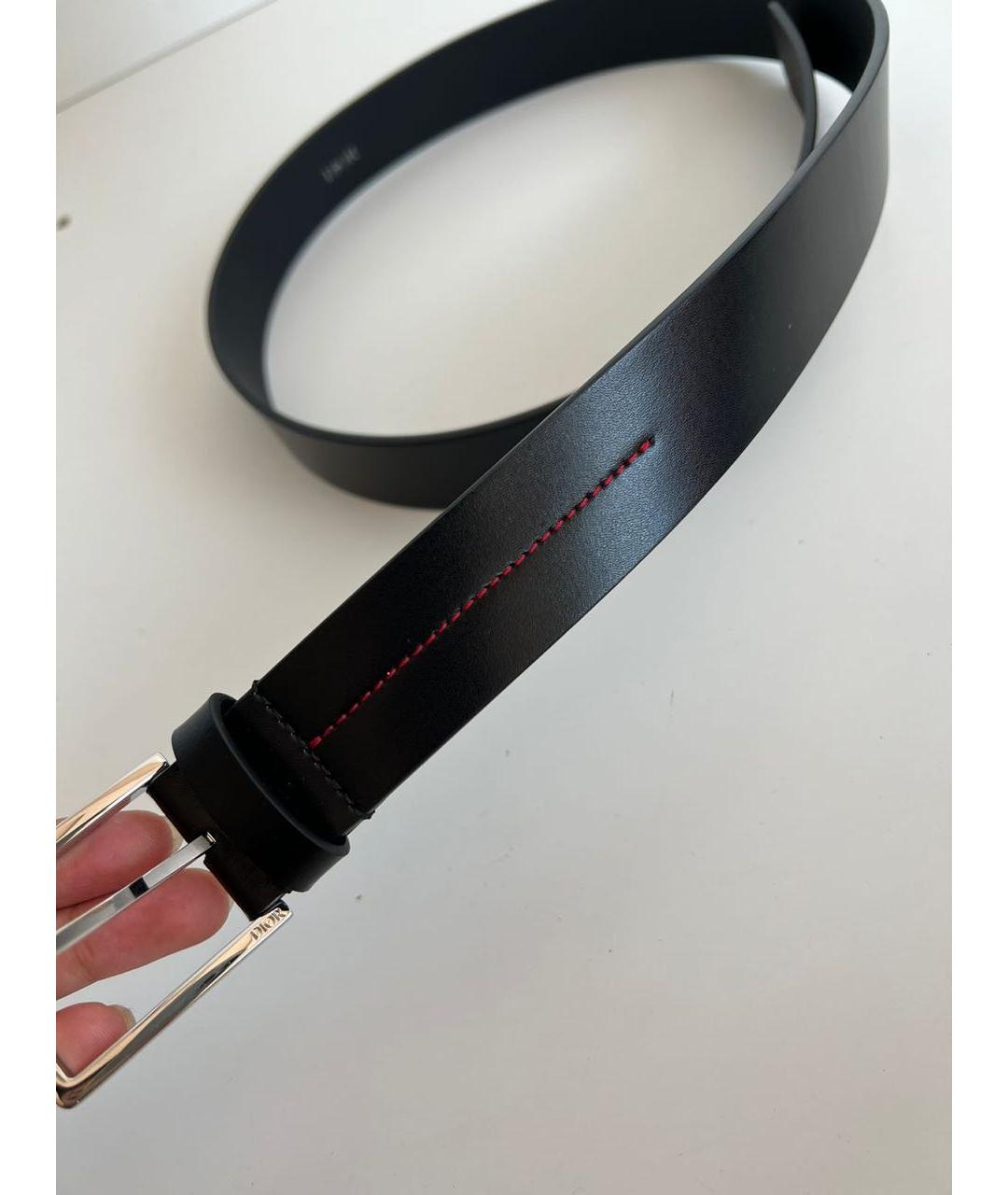 CHRISTIAN DIOR Черный кожаный ремень, фото 5