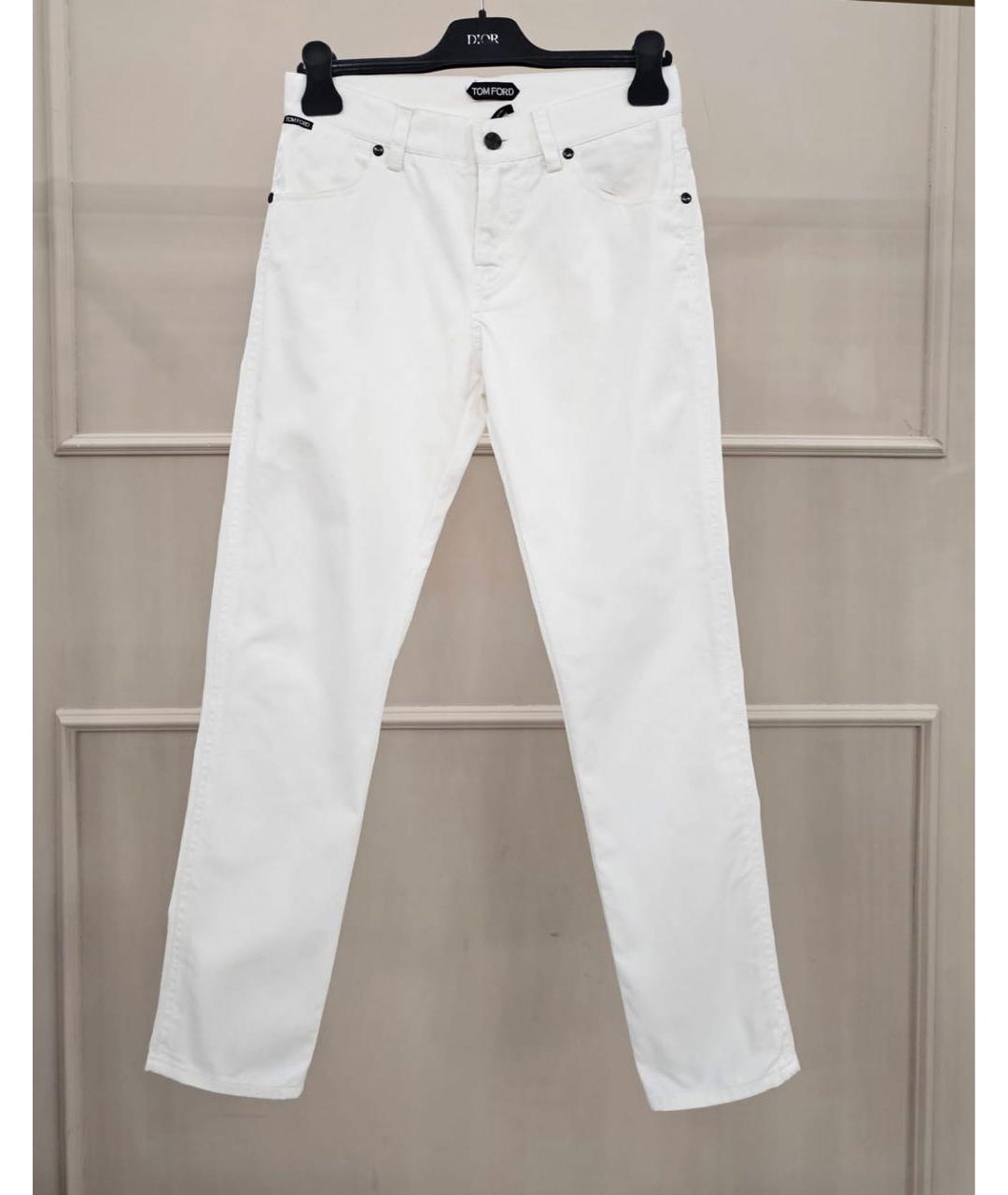 TOM FORD Белые хлопковые джинсы слим, фото 9
