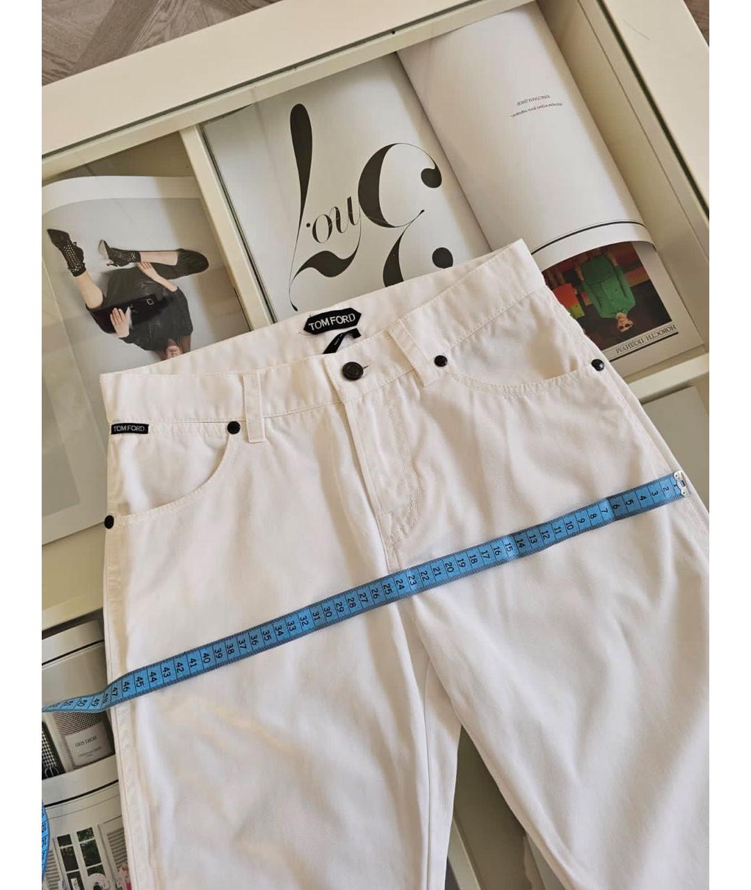 TOM FORD Белые хлопковые джинсы слим, фото 8