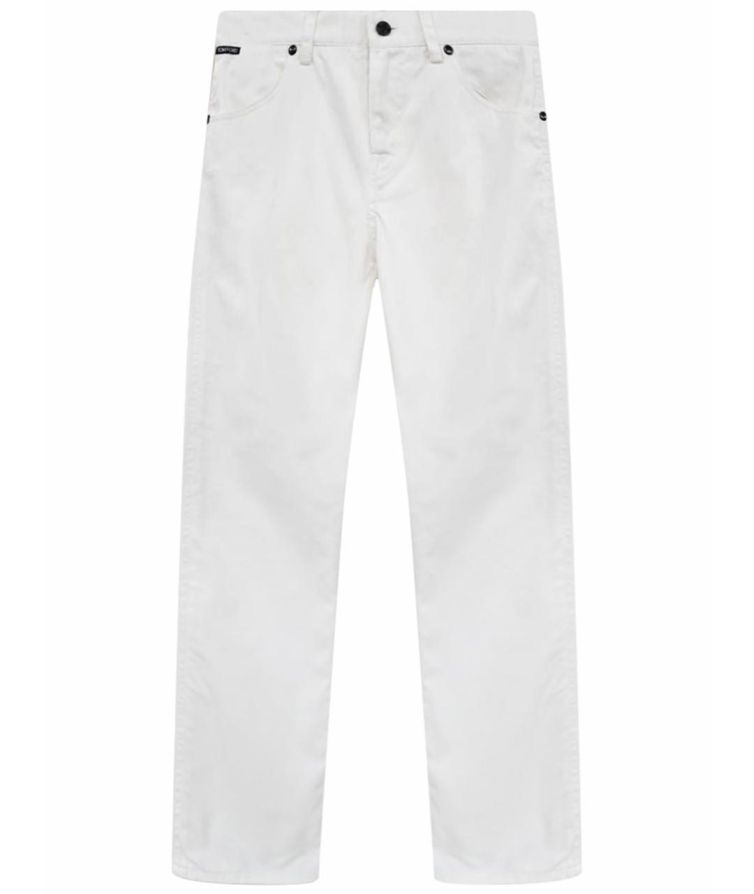 TOM FORD Белые хлопковые джинсы слим, фото 1