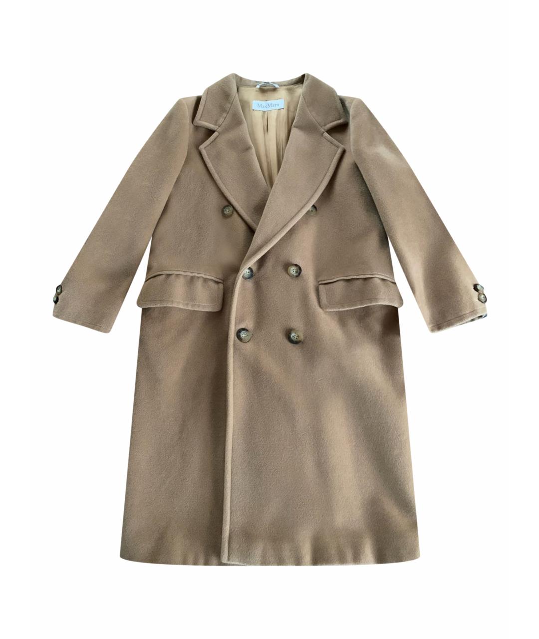 MAX MARA Коричневое шерстяное пальто, фото 1
