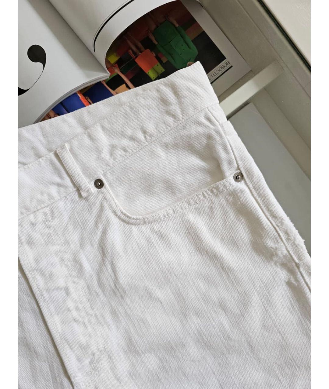 CHRISTIAN DIOR Белые хлопковые прямые джинсы, фото 5