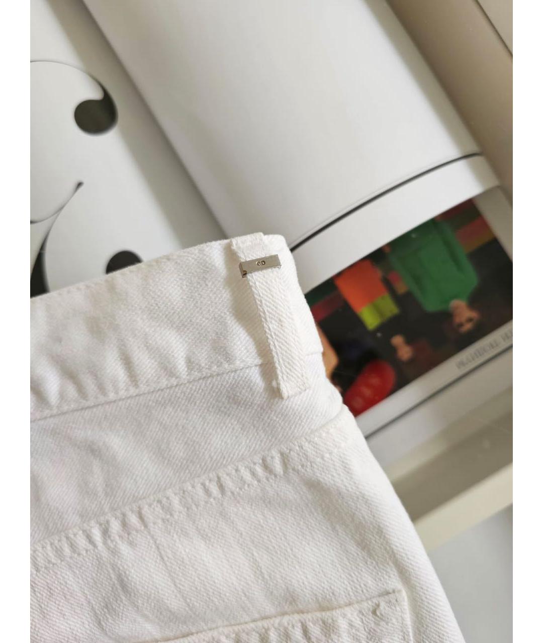 CHRISTIAN DIOR Белые хлопковые прямые джинсы, фото 6