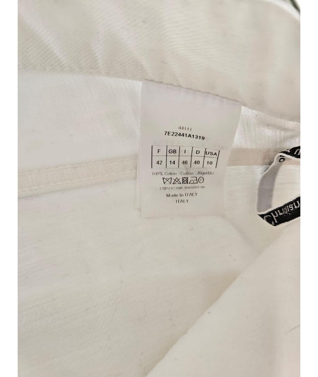 CHRISTIAN DIOR Белые хлопковые прямые джинсы, фото 8