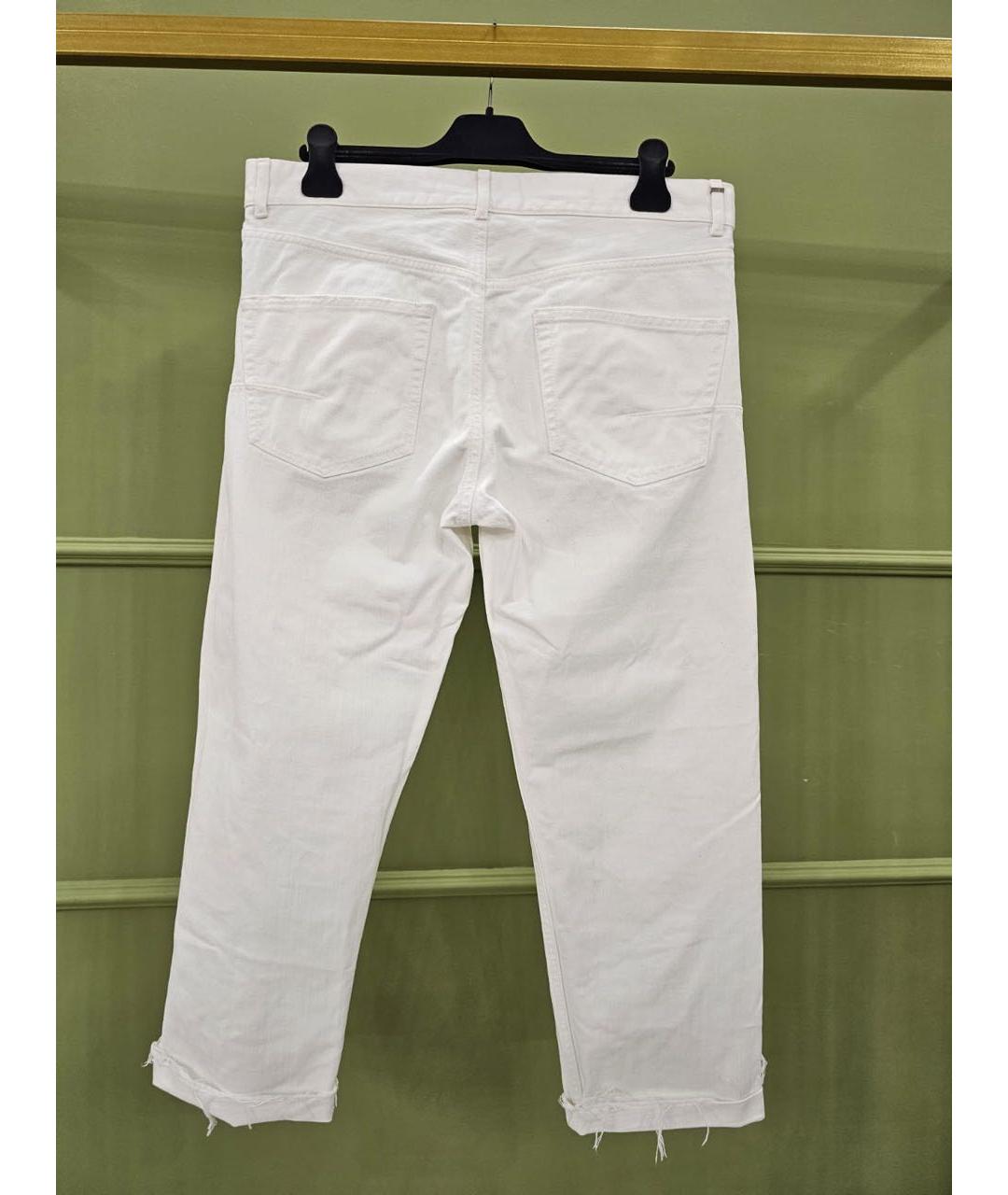 CHRISTIAN DIOR Белые хлопковые прямые джинсы, фото 2