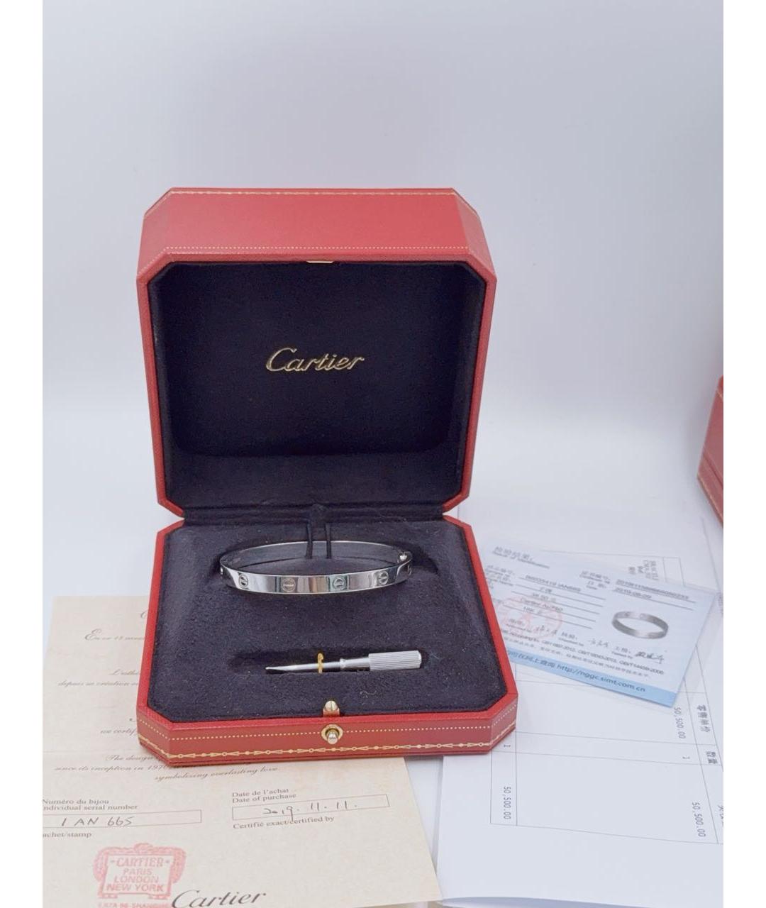 CARTIER Серебрянный браслет из белого золота, фото 2