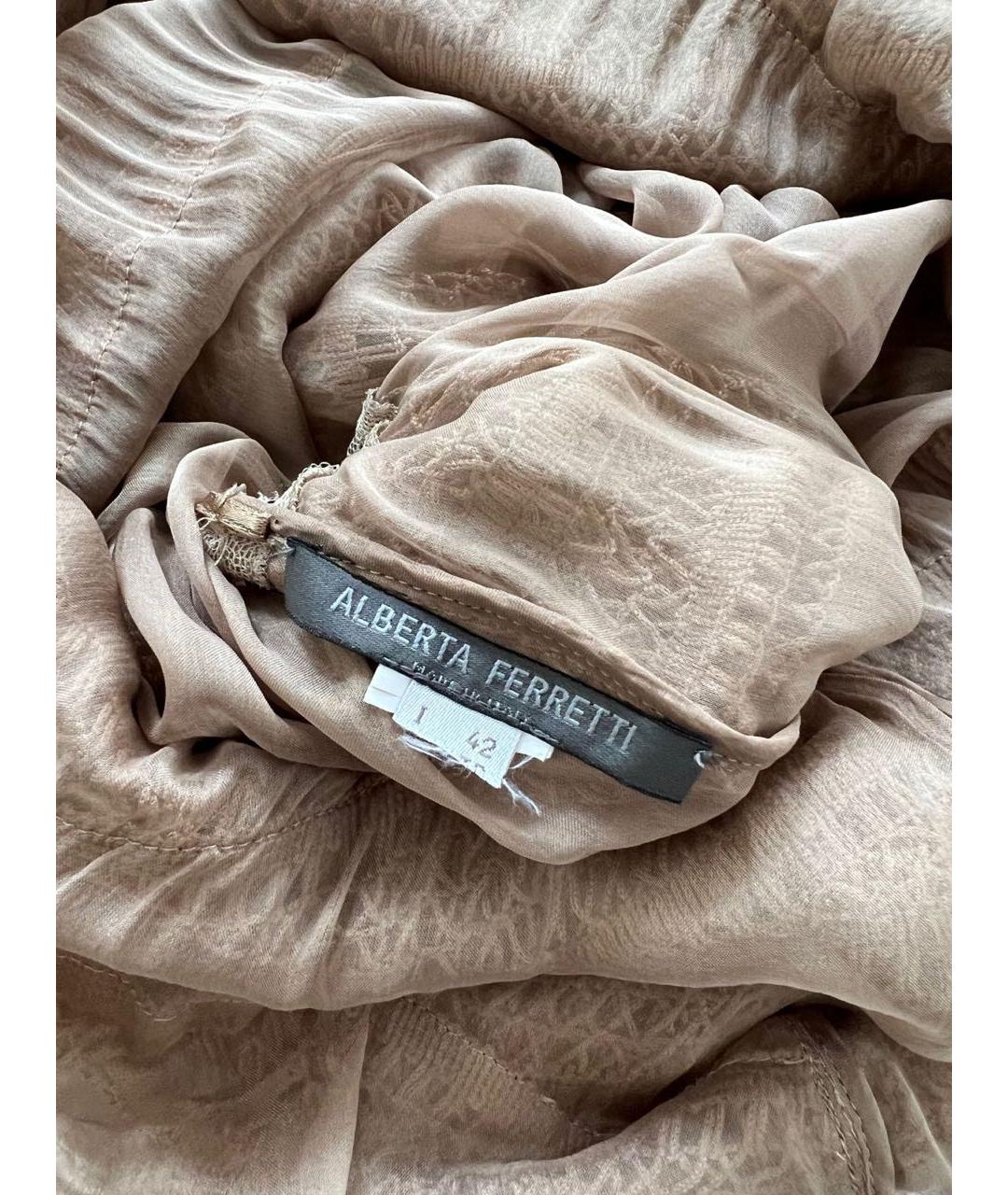 ALBERTA FERRETTI Бежевое повседневное платье, фото 3