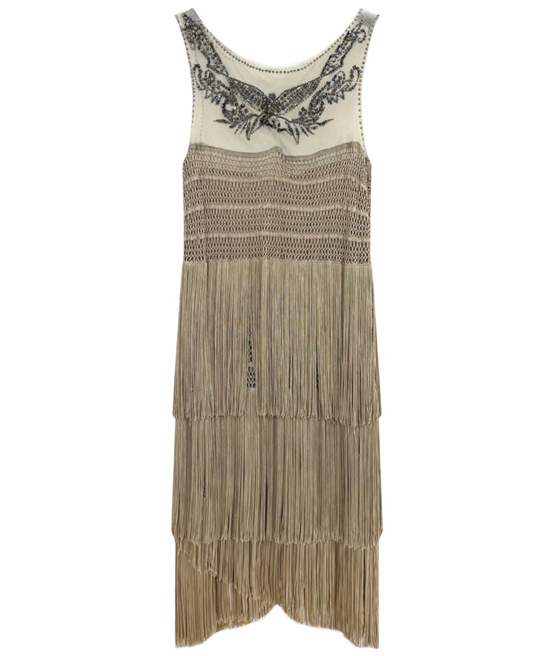 ALBERTA FERRETTI Бежевое повседневное платье, фото 1