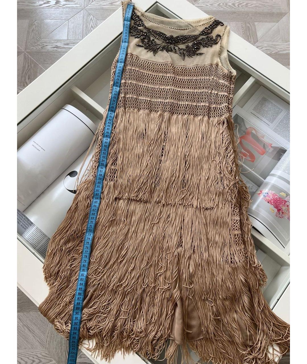 ALBERTA FERRETTI Бежевое повседневное платье, фото 7