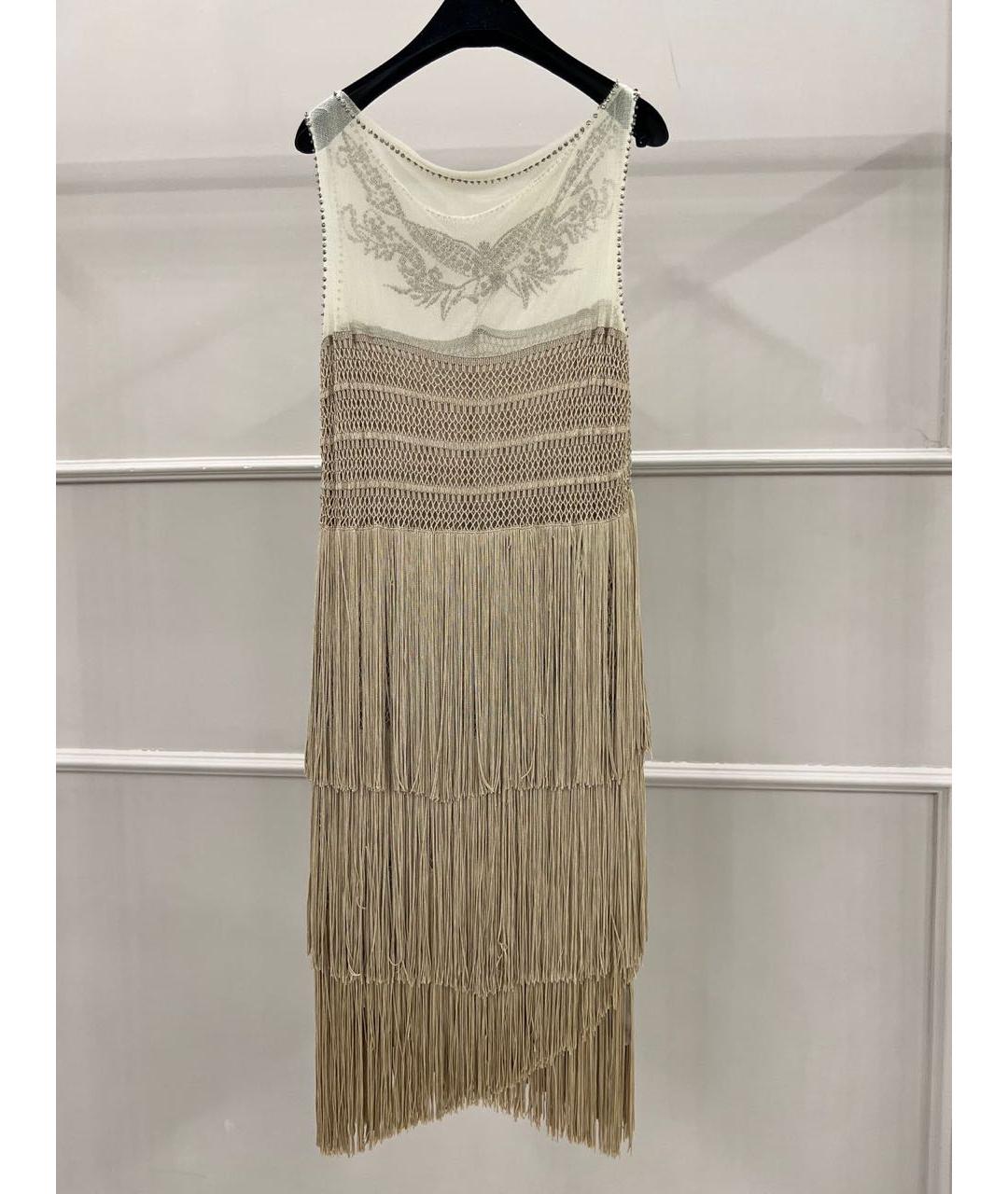 ALBERTA FERRETTI Бежевое повседневное платье, фото 2