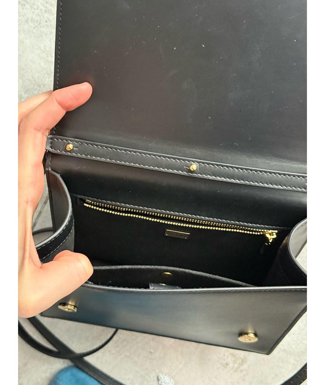 DOLCE&GABBANA Черная кожаная сумка через плечо, фото 7