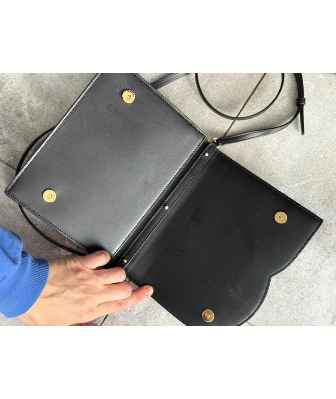 DOLCE&GABBANA Черная кожаная сумка через плечо, фото 3