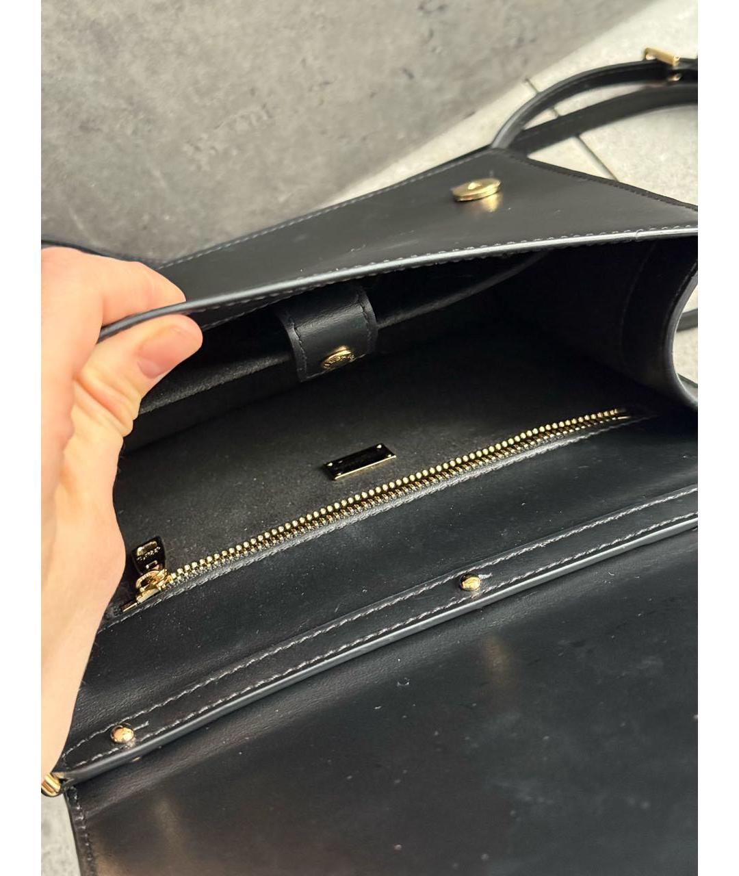 DOLCE&GABBANA Черная кожаная сумка через плечо, фото 4