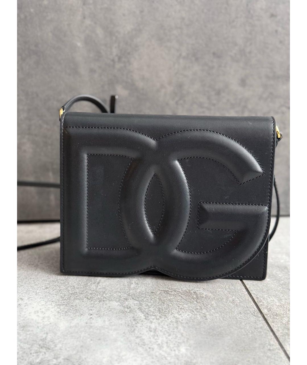 DOLCE&GABBANA Черная кожаная сумка через плечо, фото 8