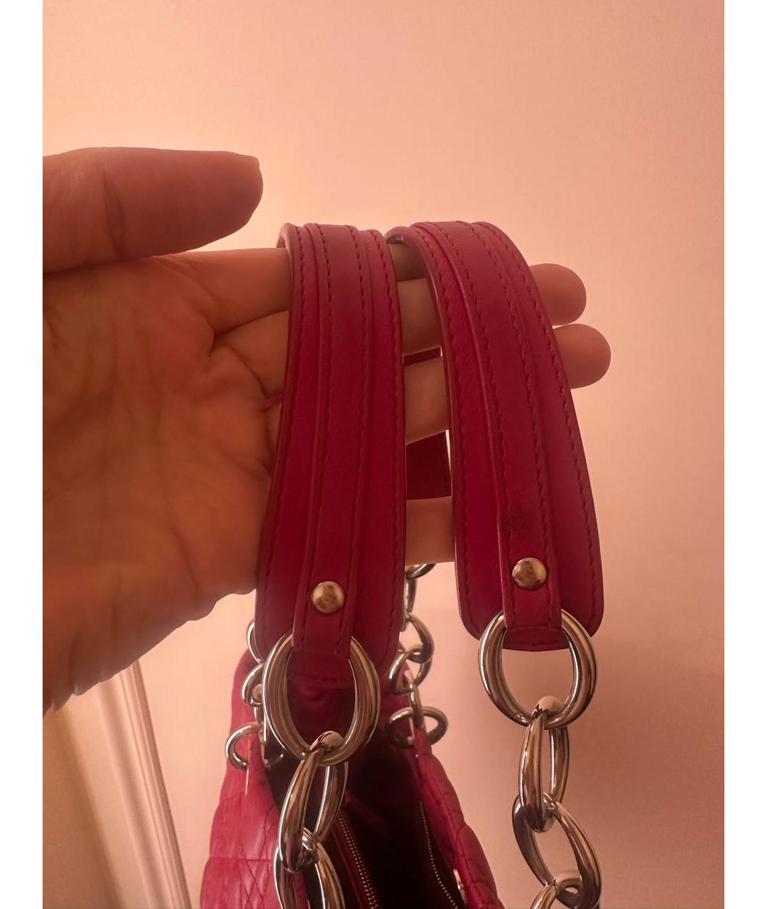 CHRISTIAN DIOR Красная кожаная сумка тоут, фото 8