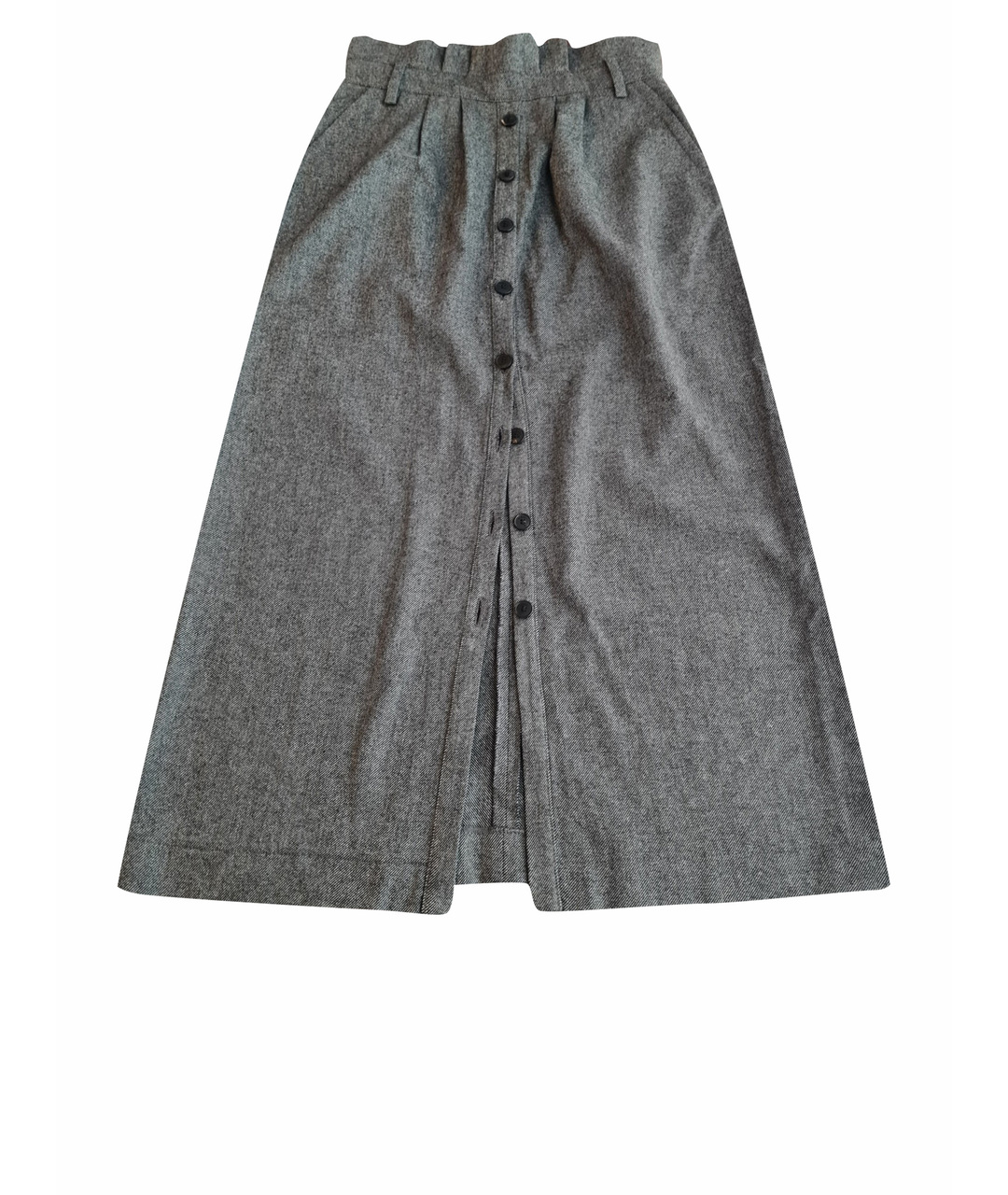 BA&SH Антрацитовая шерстяная юбка миди, фото 1