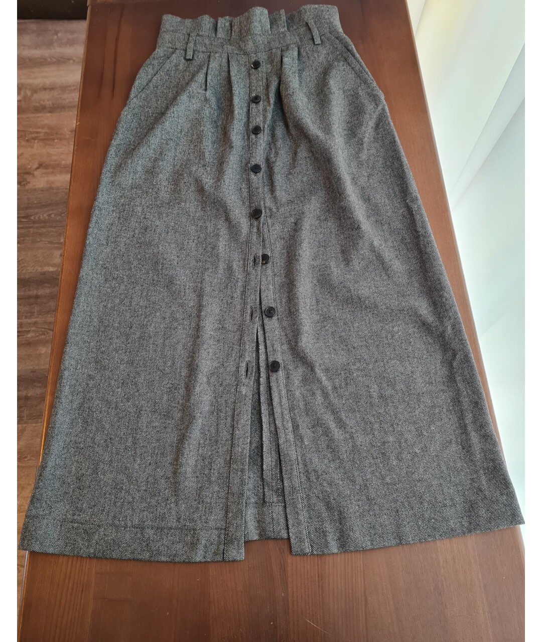 BA&SH Антрацитовая шерстяная юбка миди, фото 10