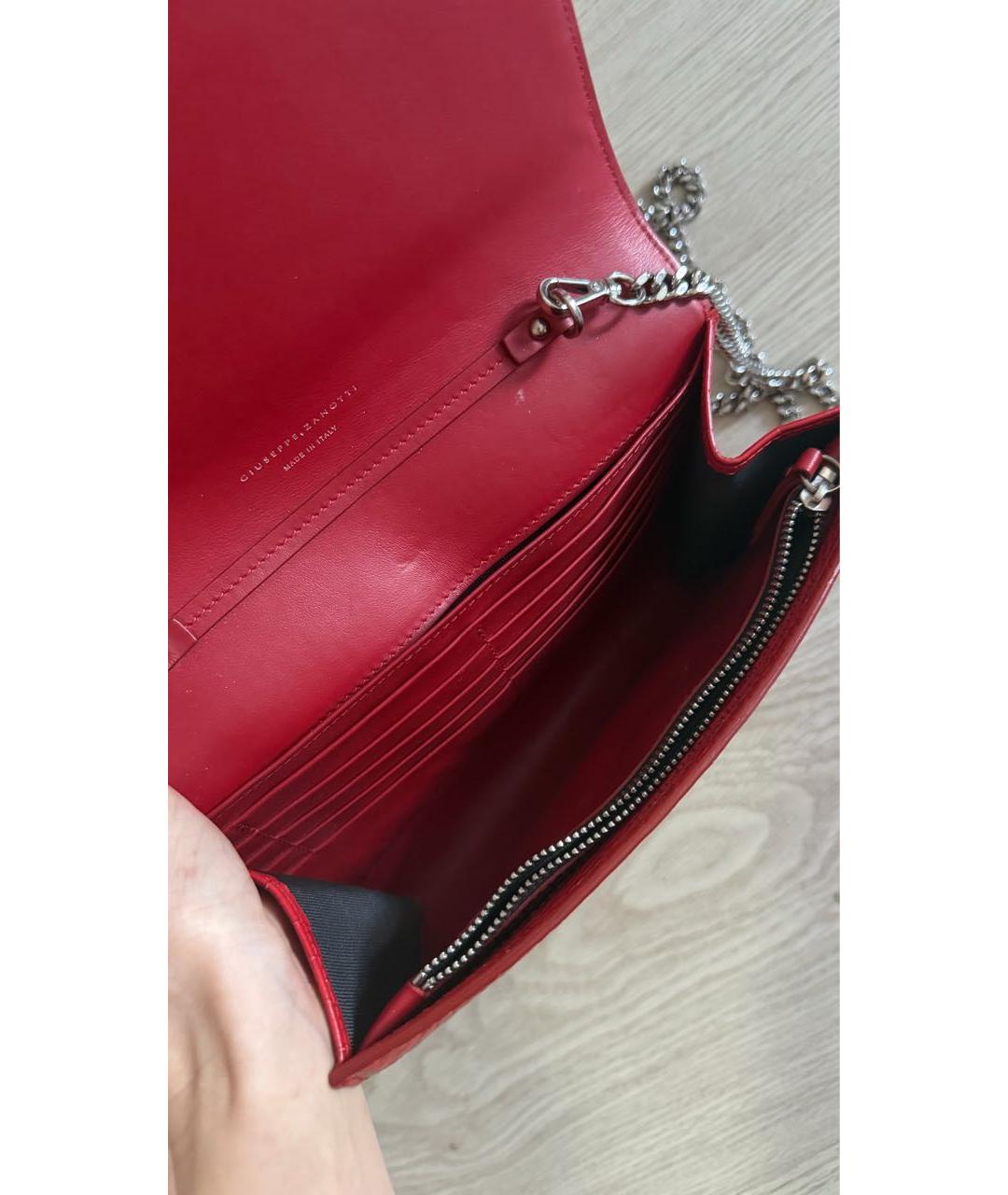 GIUSEPPE ZANOTTI DESIGN Красная кожаная сумка через плечо, фото 4