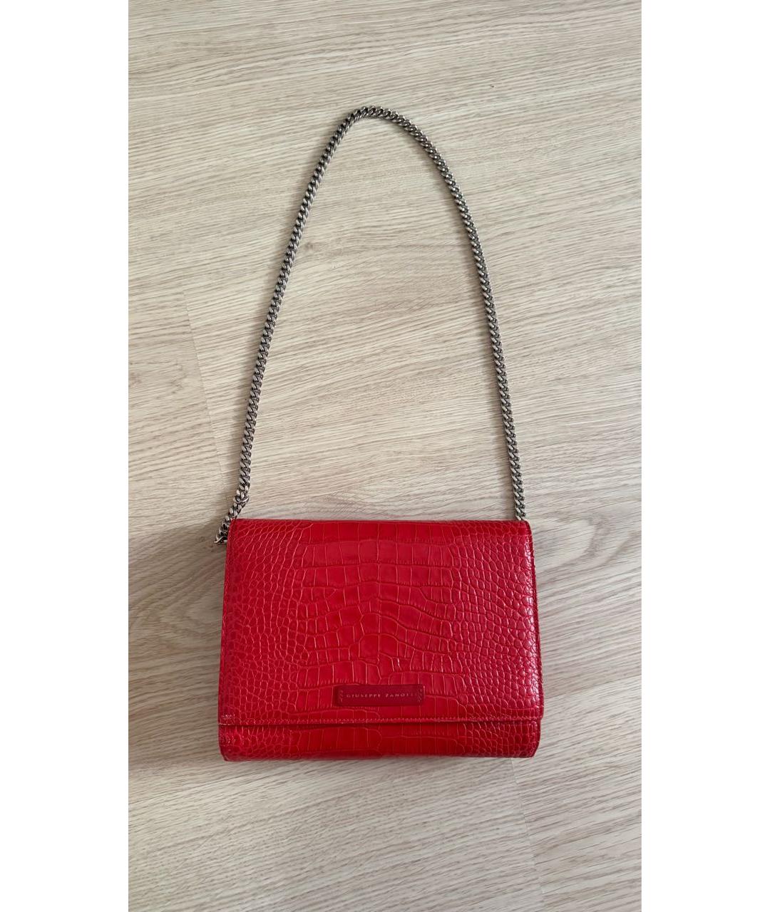 GIUSEPPE ZANOTTI DESIGN Красная кожаная сумка через плечо, фото 8
