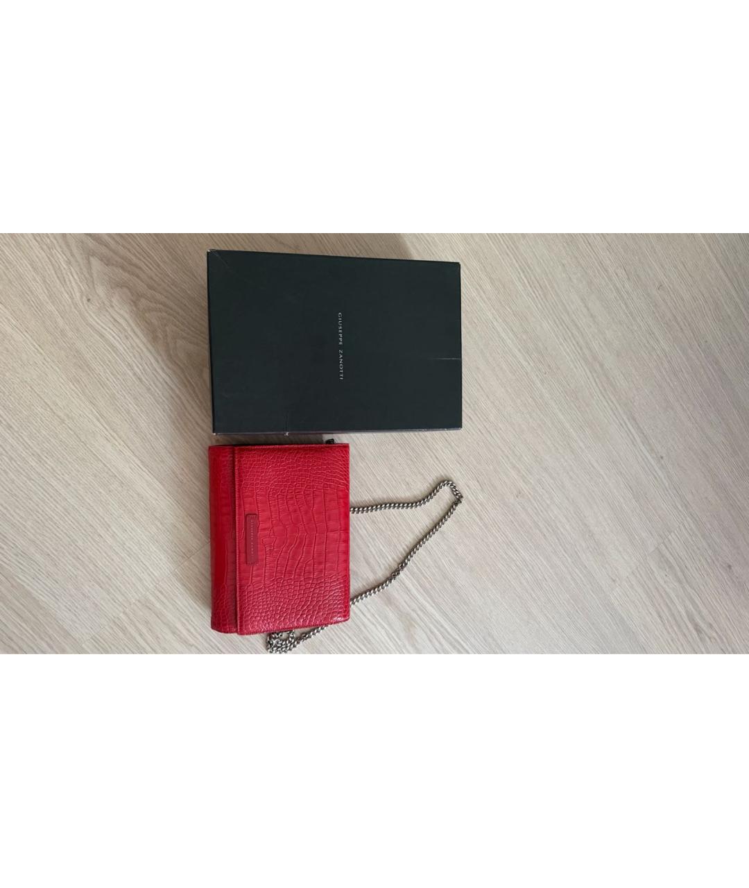 GIUSEPPE ZANOTTI DESIGN Красная кожаная сумка через плечо, фото 5