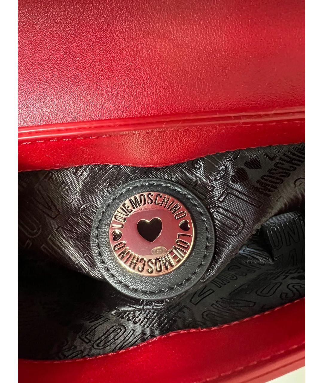 LOVE MOSCHINO Красная сумка через плечо, фото 4