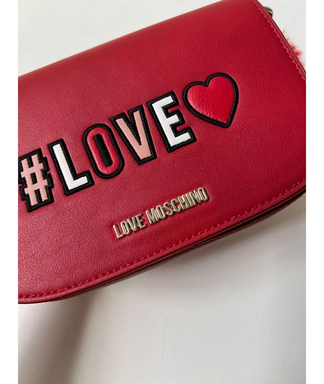 LOVE MOSCHINO Красная сумка через плечо, фото 8