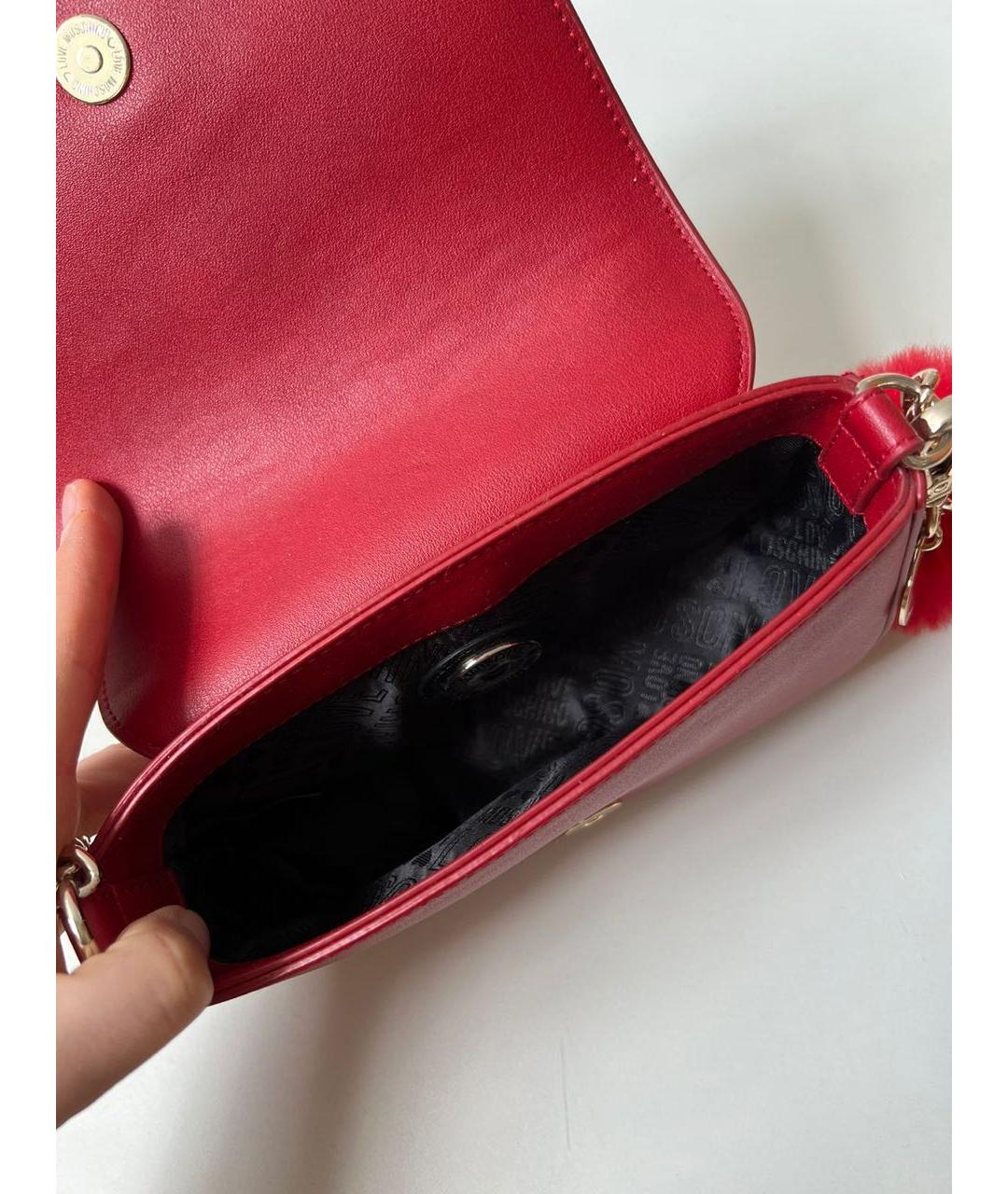 LOVE MOSCHINO Красная сумка через плечо, фото 6
