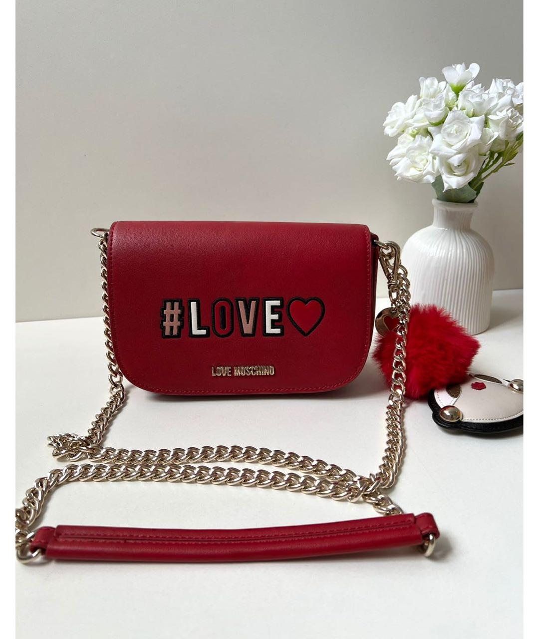 LOVE MOSCHINO Красная сумка через плечо, фото 9