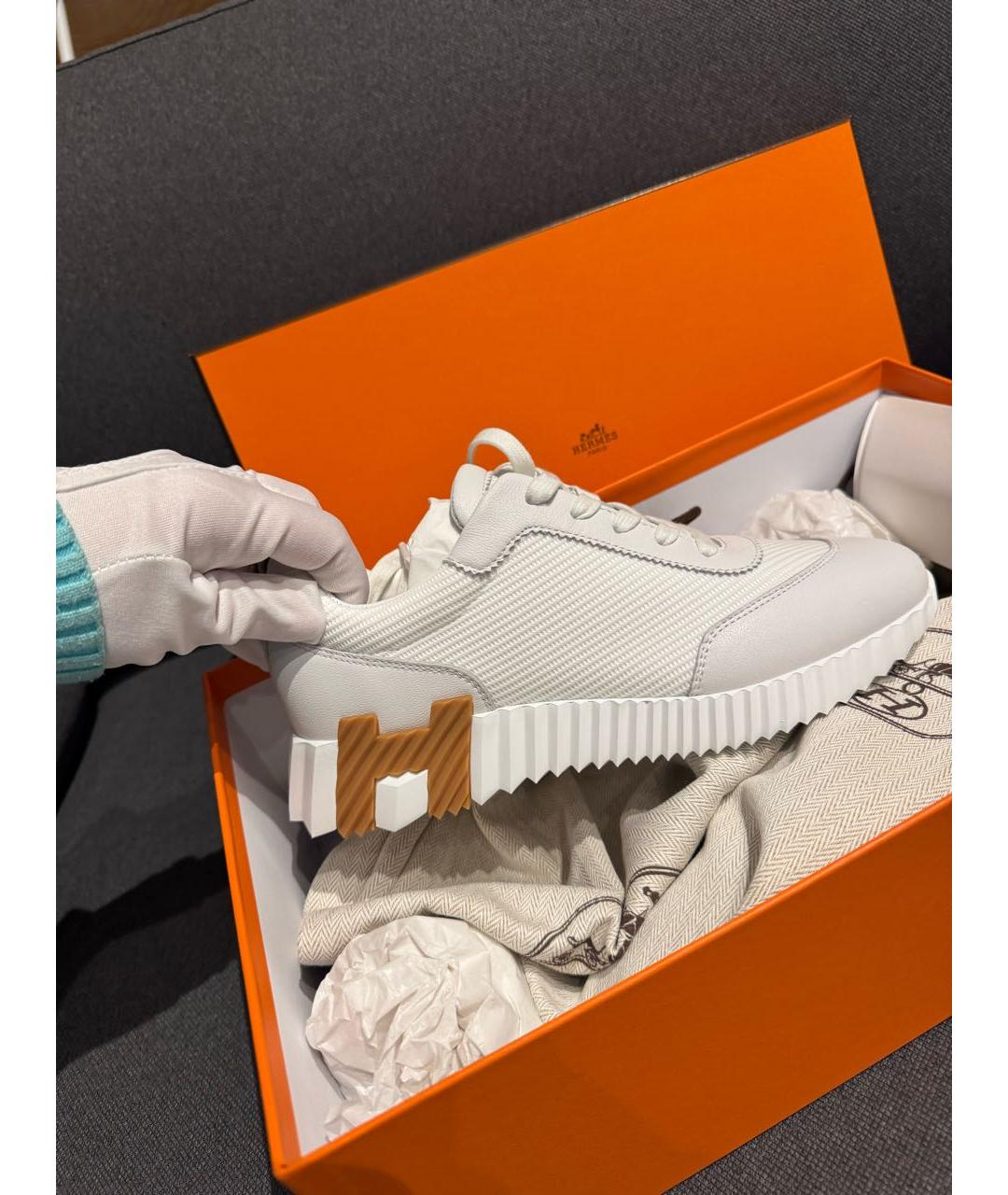 HERMES Белые кроссовки, фото 5