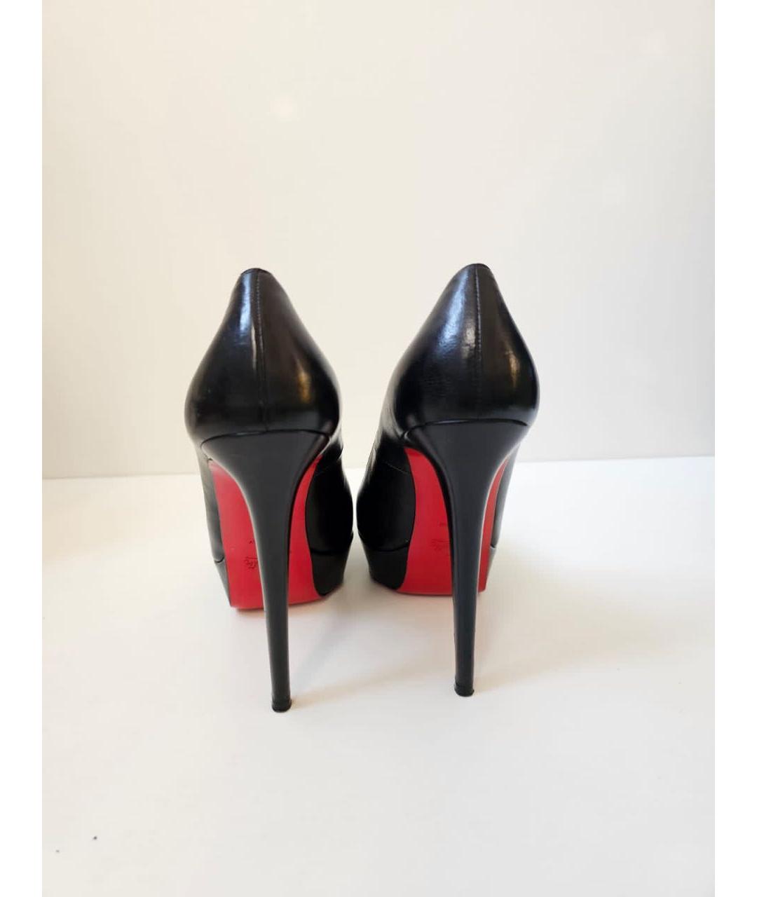 CHRISTIAN LOUBOUTIN Черные кожаные туфли, фото 4