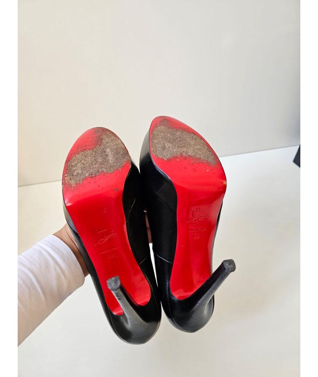 CHRISTIAN LOUBOUTIN Черные кожаные туфли, фото 7