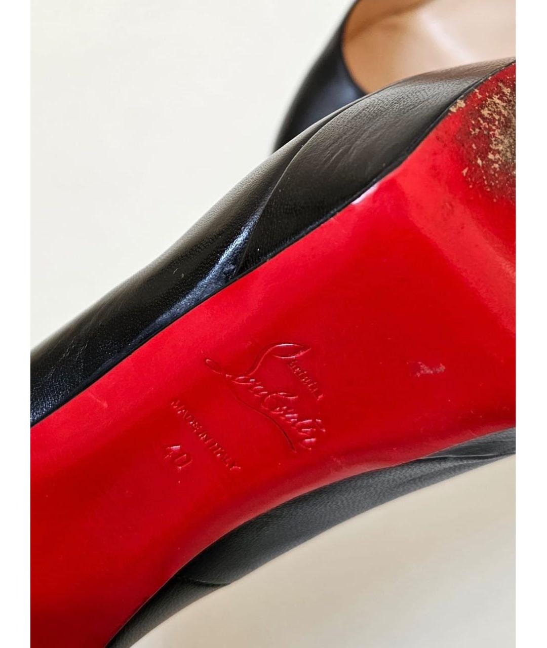 CHRISTIAN LOUBOUTIN Черные кожаные туфли, фото 6