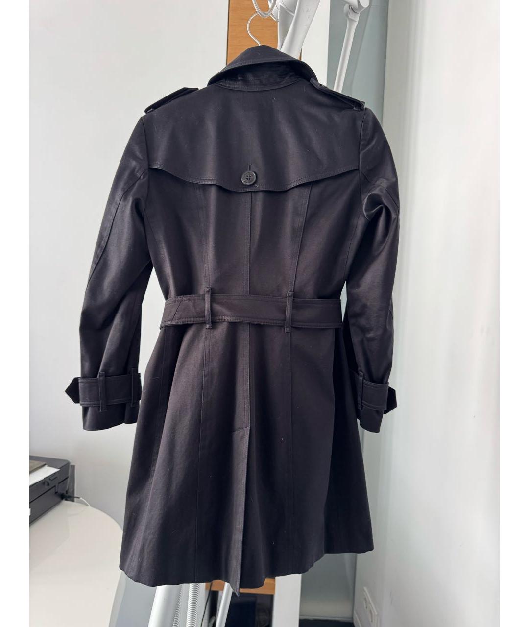 BURBERRY Черный хлопковый тренч/плащ, фото 2