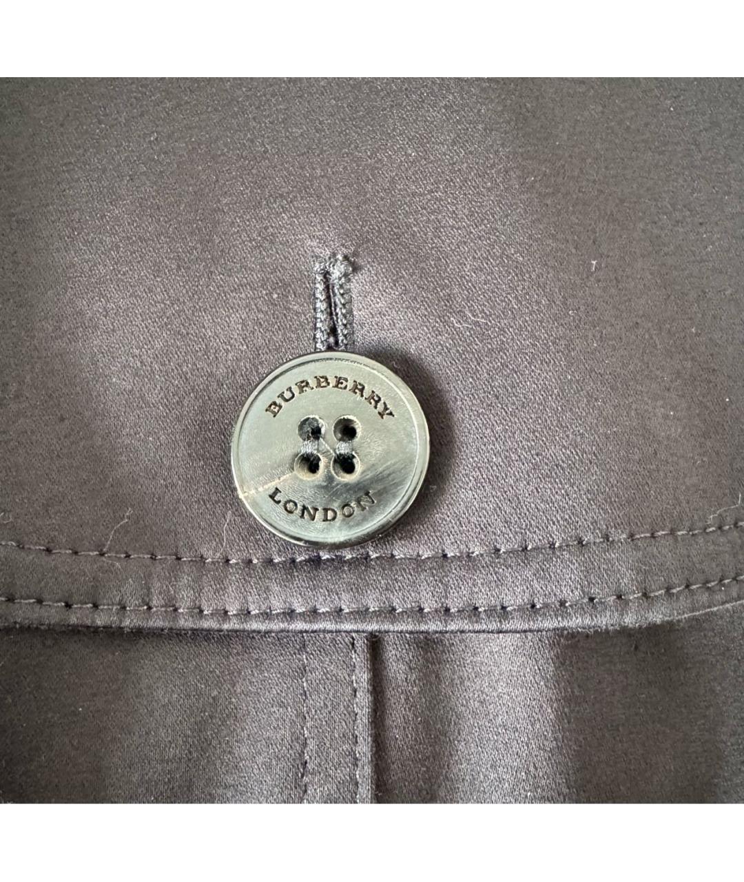 BURBERRY Черный хлопковый тренч/плащ, фото 4