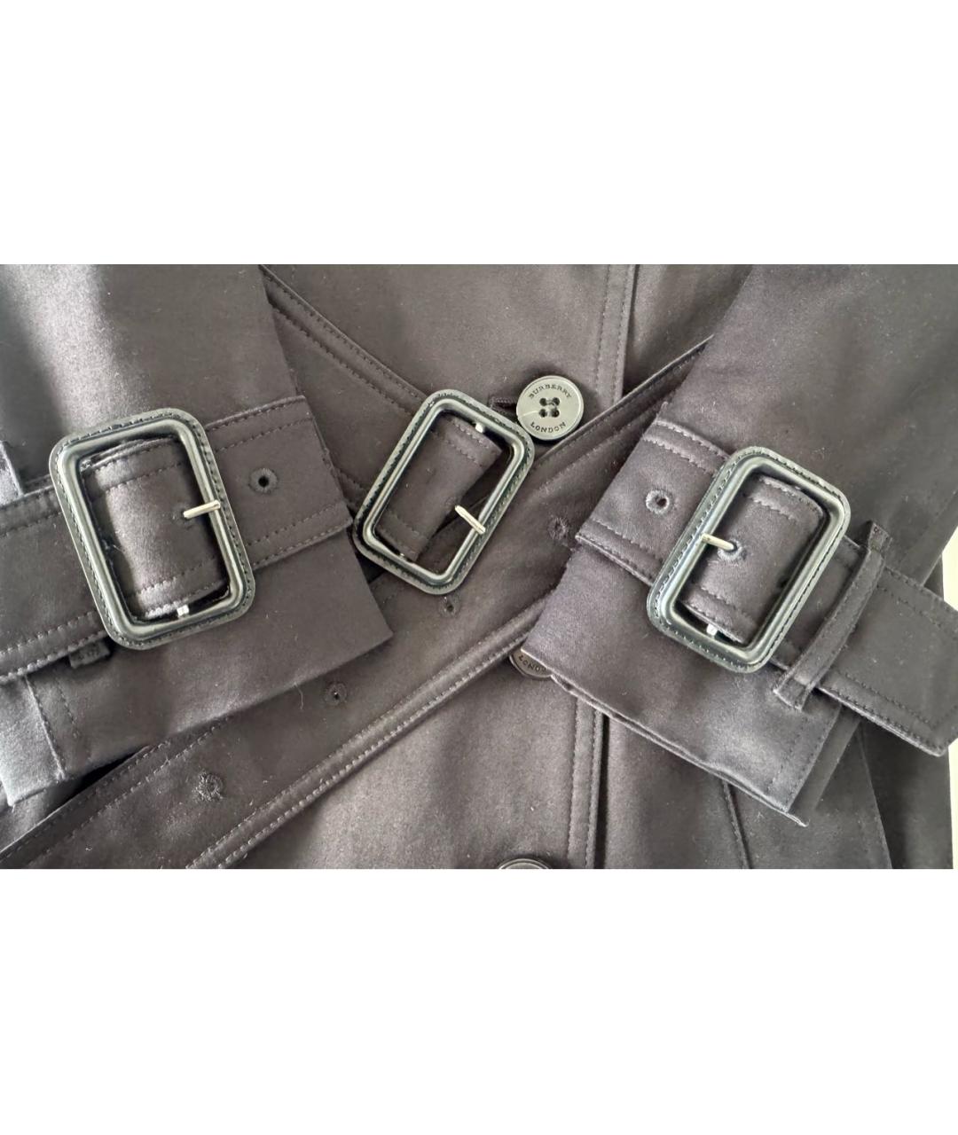 BURBERRY Черный хлопковый тренч/плащ, фото 7